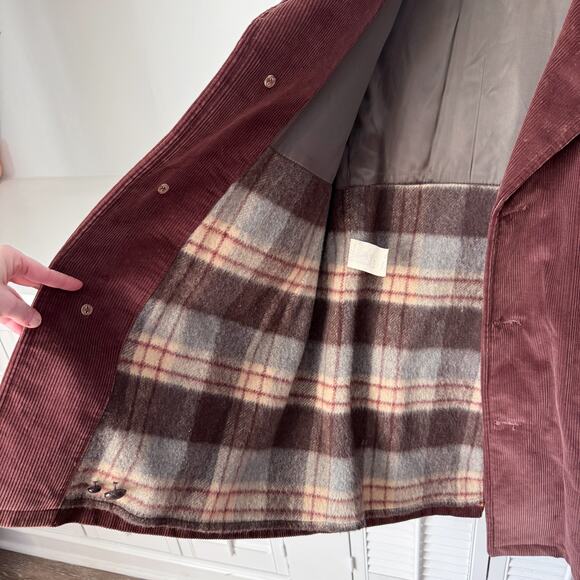 Vintage 70's Sears Men's Brown Corduroy Cotton Wool Country Coat Size 44 - Picture 3 of 8